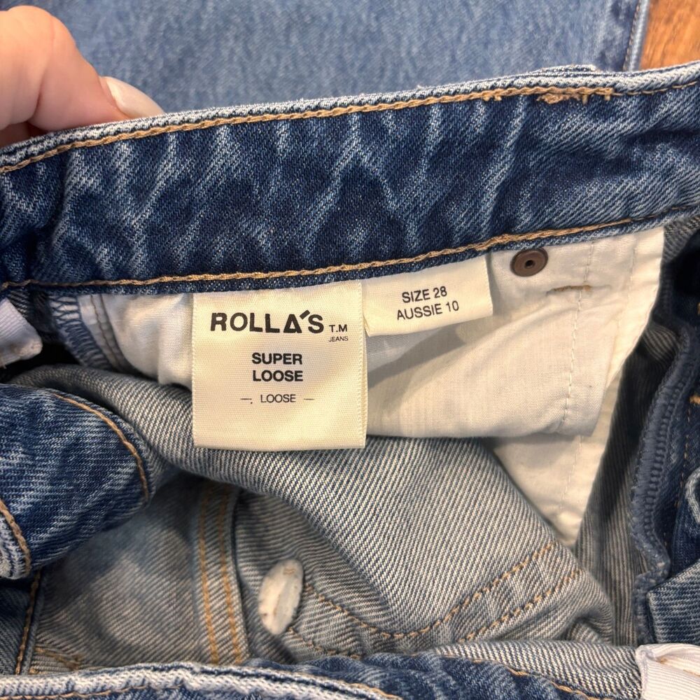 Rolla's Super Loose Jeans Women's Sz 28 Blue High Rise Wide Leg Relaxed Denim - Picture 6 of 12